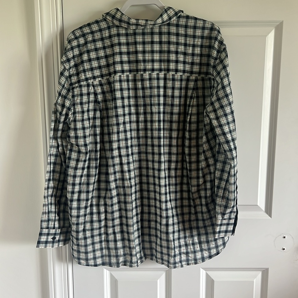 Treasure & Bond Plaid Button Down Blouse Size Medium - Picture 5 of 7